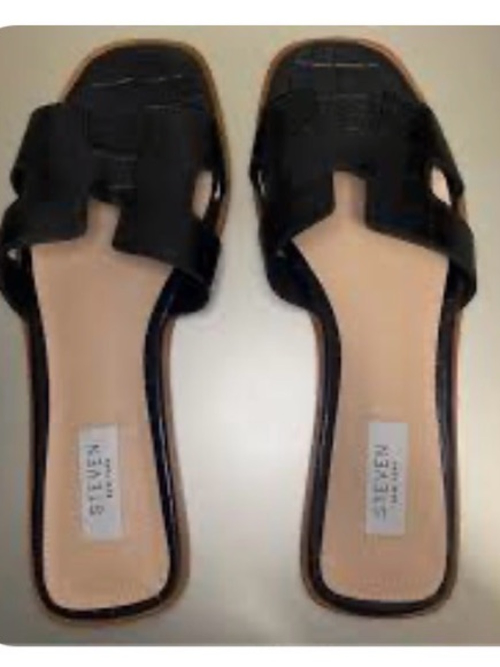 Steven New York Women's Black Slip-On Woven Slide Sandals sz8